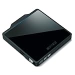 BUFFALO USB2.0用 ポータブルDVDドライブ 書き込みソフト付属 Wケーブル収納タイプ ブラック DVSM-PC58U2V/N