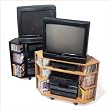 Black Finish Corner TV Cart By Prepac Furniture