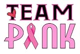 Team Pink for a Cure Temporary Tattoo Pack - 6 Breast Cancer Awareness Tattoos Per Pack