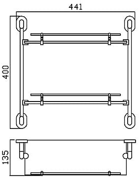 Contemporary Style Chrome Finish Wall Mounted Brass Double Layer Glass Bracket