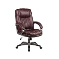 Office Star High-Back Leather Executive Chair - Wine