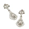 14K White Gold Diamond Filigree Fashion Earrings