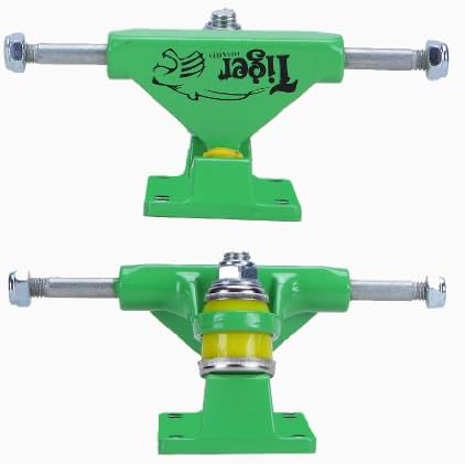 3" Colored Aluminum Skateboard Trucks by Tiger Boards (Set of 2) (Green)