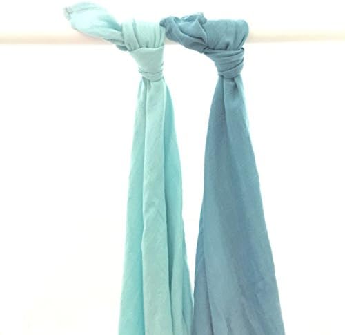 Cozy Babe Bamboo Muslin Swaddle Blankets - Simply Aqua 2pk