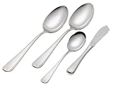 IMAGE OF Gorham Ribbon Edge Frosted 4-Piece Stainless Steel Serving Set