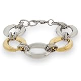 Ladies Stainless Steel Gold Oval Link Bracelet, 8.25