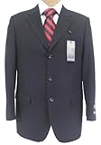 Bolzano Mens SB 3 Button Solid Navy Blue Suit - Size 38R