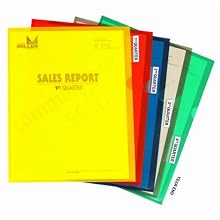 C-Line Heavyweight Polypropylene Project Folders with Index Tabs, 8-1/2 x 11 Inches, 5 each of Red, Blue, Yellow, Green and Smoke, 25 per Box (62140)