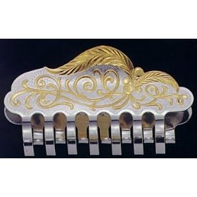 Silver and Bronze Engraved Hair Clip by Western Earrings