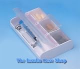 4-to-go Pill Box Organizer / Syringe Ampoule & Small Bottle Color Red- Made in the USA