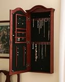 Image of SEI Arch Top Wall Jewelry Armoire, Cherry