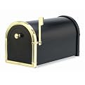 Coronado Mailbox With Polished Brass Accent - Black