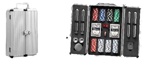Poker sin set with chips, cards and accessories