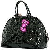 Hello Kitty Black Patent Embossed Large Tote Bag