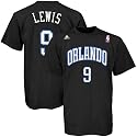 adidas Orlando Magic #9 Rashard Lewis Black Net Player T-shirt