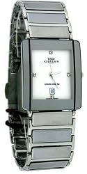 Ladies Purity Oniss Swiss Movement White Rectangle Design Diamonds Sapphire Watch