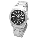 SEIKO5 (セイコー5) 腕時計 オートマチック メンズウォッチ ブラックダイアル シルバーステンレスベルト SNZF35K1の画像