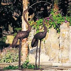 Brass Baron Large Crane Pair by 