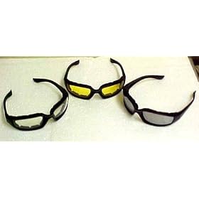 3 Pair Motorcycle Riding Glasses Smoke Clear Yellow