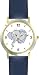 Baby African Elephant Cartoon African Animal - WATCHBUDDY&reg; DELUXE TWO-TONE THEME WATCH - Arabic Numbers - Blue Leather Strap-Women's Size-Small
