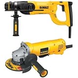 DEWALT D25213KV 1-in SDS-Plus D-Handle Rotary Hammer and 4-1/2-in Small Angle Grinder Kit
