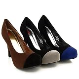 Two-tone Faux Suede Platform Pumps