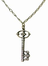 Catherine Popesco 14k Gold Plated Pendant Necklace with Swarovski Crystal Key
