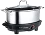 West Bend 84866 6-Quart Versatility Slow Cooker with Glass Cover, Stainless