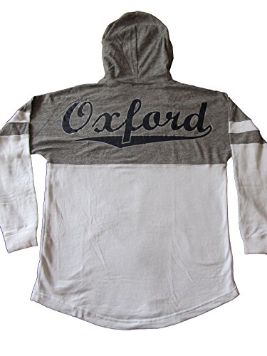 Victoria's Secret PINK Oxford University Pullover Hoodie Gray & White (Medium)