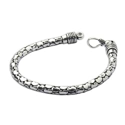 Sterling Silver Bracelet Handmade India Jewelery 8 Inches