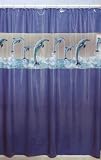 Jumping Dolphins Vinyl Shower Curtain