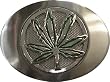 Mens Oval Marijuana Leaf Metal Belt Buckle