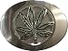 Mens Oval Marijuana Leaf Metal Belt Buckle