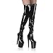 8 Inch Sexy High Heel Boots Platform Thigh Highs Black Size: 13