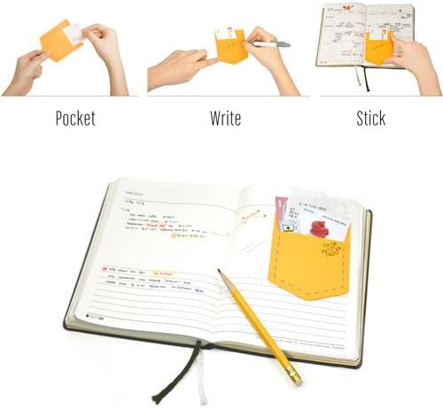 Pocket Me Adhesive Sticky Notes 10 Sheet Memo Pad with Pocket (Lagoon Green) for School & Office