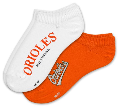 MLB Baltimore Orioles Women's No-Show Socks (2 Pack)