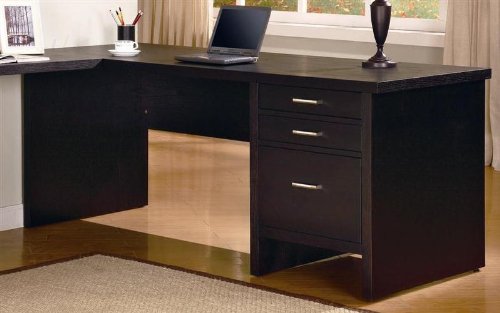 Simple Office Desk in Cappuccino Finish by Coaster Furniture