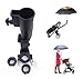 QIYAT Universal Umbrella Holder, 15mm 25mm 30mm Optional Handle Connector Sizes for Golf Cart, Bike, Baby Strollerï¼ŒFishing Beach Chair, Wheelchair with Round Frames Size: 15mm - 58mm
