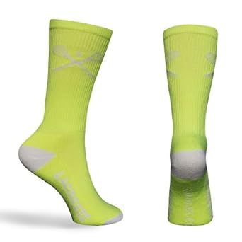 Lacrosse Socks Crossed LAX Sticks Crew Socks - Neon (One Size Fits All)