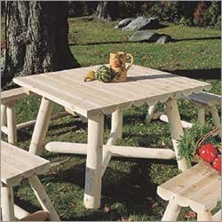 Cedar Log 37" Square Dining Table