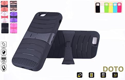 iPhone 6S Case,iPhone 6 Case[HEAVY DUTY]2 Layers Hybrid Soft Silicone+Hard Plastic anti-skid Shockproof Drop Resistance Protective Case Cover with Kickstand for Apple iPhone 6/6S (Black Black)