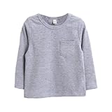 enchante petit(アンシャンテ プティ) キッズ 子供 胸ポケット付もっちりベーシック長袖カットソー≪全12色≫ 110cm #ライトグレー