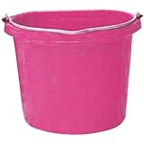 Fortiflex Flat Back Feed Bucket for Dogs/Cats and Small Animals, 20-Quart, Hot Pink