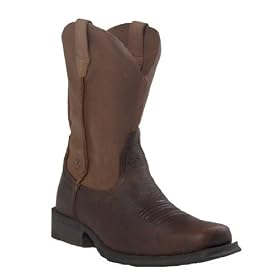 Ariat Rambler Oiled Rowdy Boots Men's Western Cowboy Boots 9 W Nut Brown - 35824 - Wide Square Toe - 11