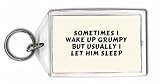 Sometimes I wake up grumpy but usually I let him sleep Keychain