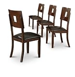 Espresso Cappuccino Dark Brown Wood Dining Side Chairs Set of 4