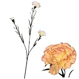 Triple Stem Carnation -White Tinted with Purple - Artificial Flower