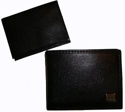 Men's Tommy Hilfiger Passcase Wallet Genuine Leather Black