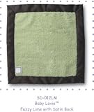 SwaddleDesigns Baby Lovie-Green Fuzzy Blankie Brown Satin Trim