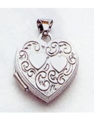 14kt White Gold Heart Locket - XL184
